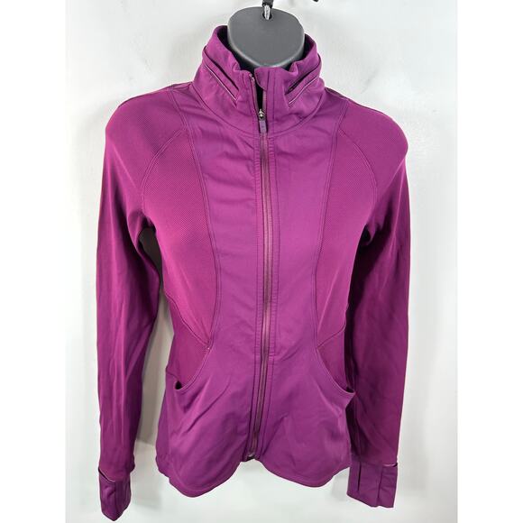 Lululemon Far and Free Jacket Marvel Purple Size 4 Hooded Athletic Running Yoga - Picture 11 of 12